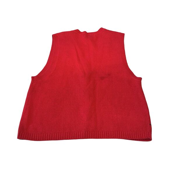Vintage Bryn Connelly Floral‎ Teddy Bear Christmas Holiday Knit Sweater Vest PM - Picture 3 of 3